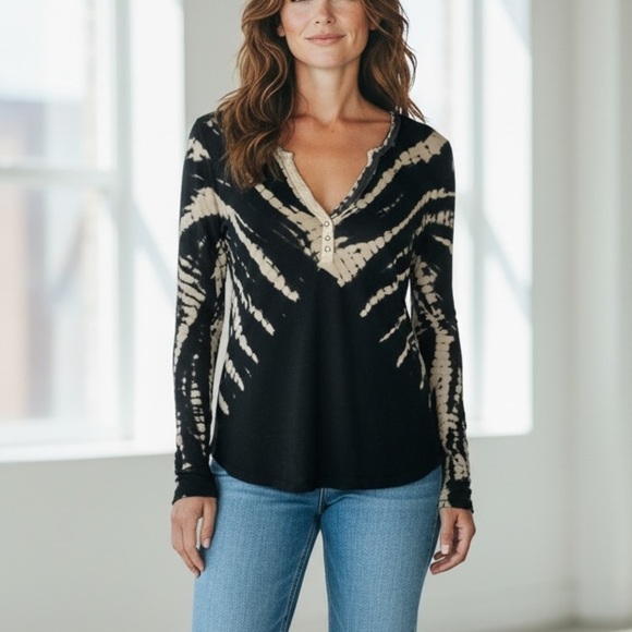 Young Fabulous & Broke Tops - Young Fabulous & Broke Tie Dye Long Sleeve T-Shirt NWT